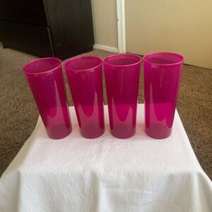 Tupperware Fushia 16oz. Tumblers Drinking Glasses Cups Lot